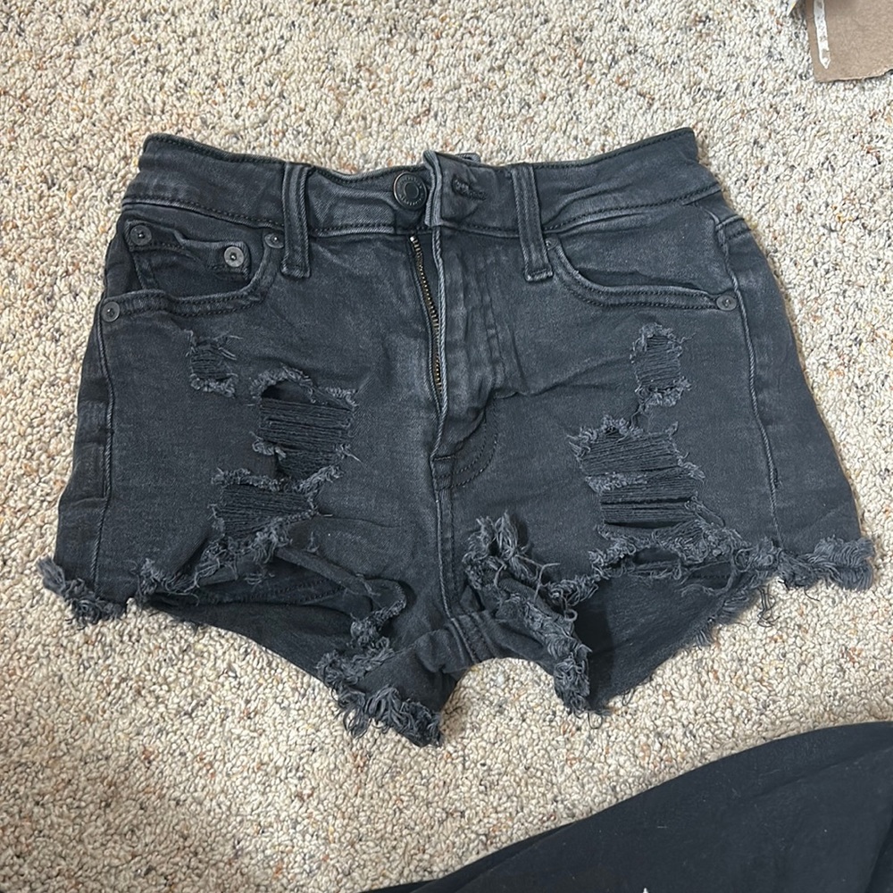black aeropostale high rise shorty shorts